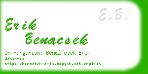 erik benacsek business card